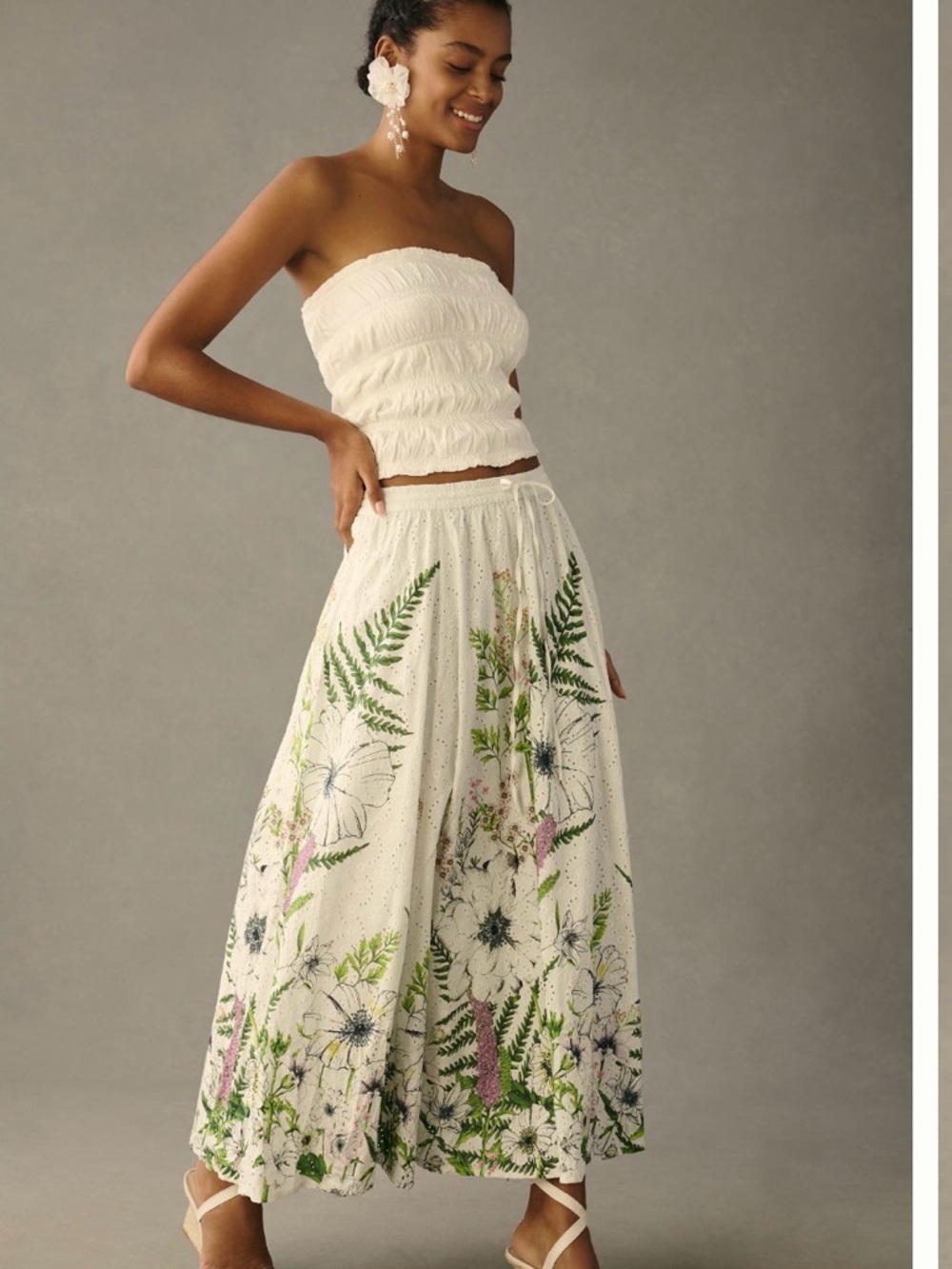 Anthropology ‘forever that girl’ eyelet floral skirt - M